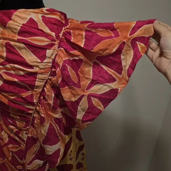 Ulla Johnson Lali Handmade 100% Silk Gown Dress Tigerlily Sz 6 One Shoulder Maxi - Picture 9 of 16